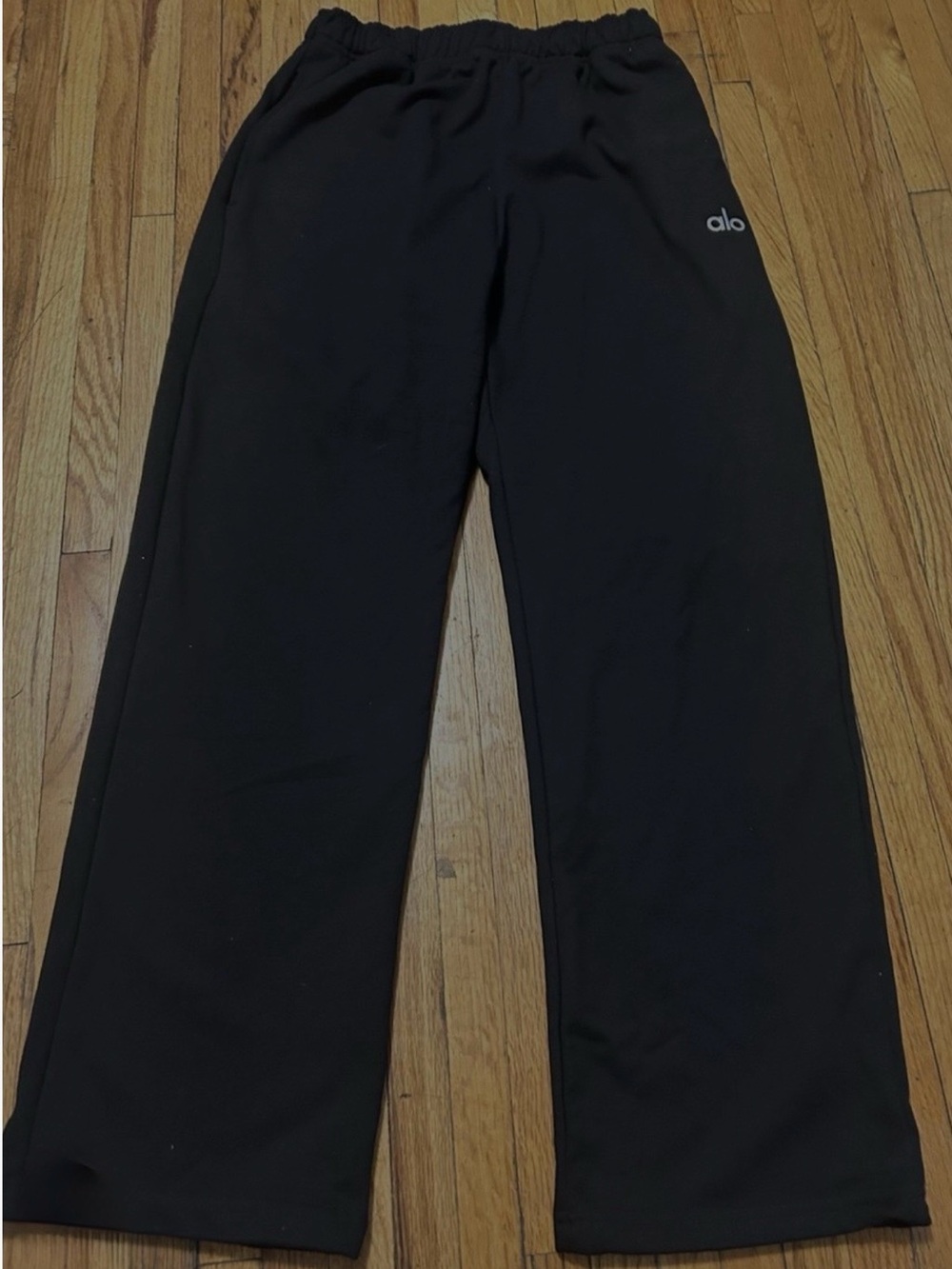 ALO Yoga Black Wide-Leg Track Pants women’s medium
